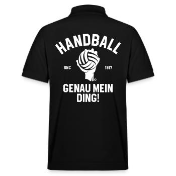 HANDBALL GENAU MEIN DING - Stanley/Stella Unisex Bio-Poloshirt PREPSTER - Schwarz - Hinten - Andy (188cm)