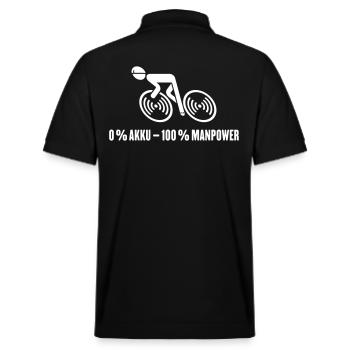 0 % Akku – 100 % Manpower (Fahrrad / Rennrad / W) - Stanley/Stella Unisex Bio-Poloshirt PREPSTER - Schwarz - Hinten - Andy (188cm)