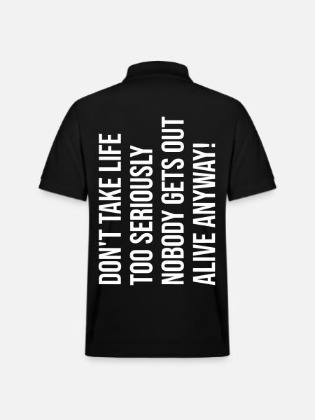 Be happy funny saying - Stanley/Stella Unisex Organic Polo Shirt PREPSTER - black