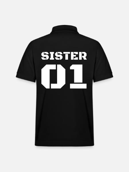 Sister 01 - Schwester Design - Stanley/Stella Unisex Organic Polo Shirt PREPSTER - black