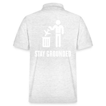 Stay Grounded – Flüge / Flugreisen Vermeiden! (W) - Stanley/Stella Unisex Bio-Poloshirt PREPSTER - Weiß meliert - Hinten - Andy (188cm)