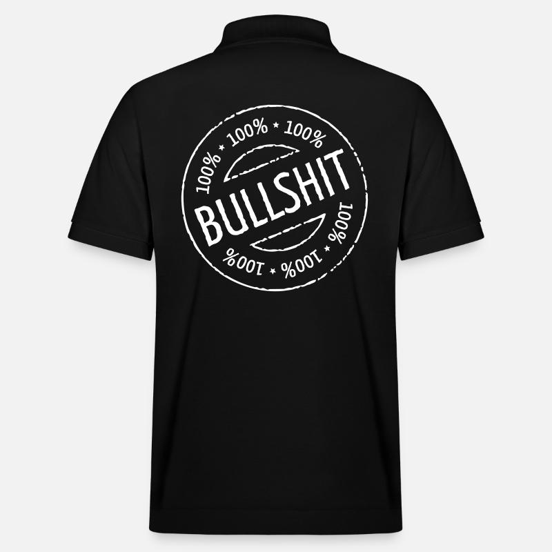 100% Bullshit Stamp (Stempel / White) - Stanley/Stella Unisex Bio-Poloshirt PREPSTER - Schwarz