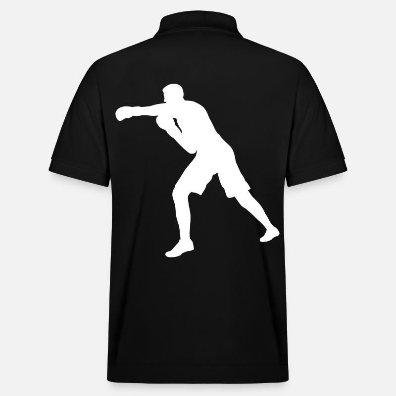 Poinçon Boxer en blanc - Polo PREPSTER bio Stanley/Stella Unisexe - noir