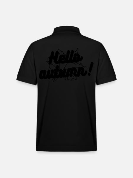 Hello autumn Hallo Herbst Fall - Stanley/Stella Unisex Organic Polo Shirt PREPSTER - black