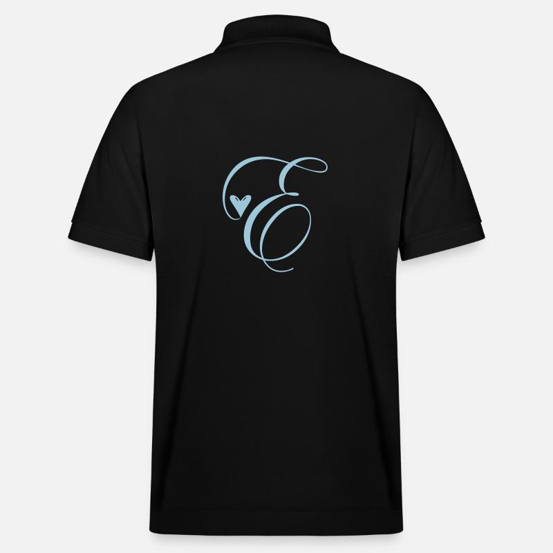 Monogram E Heart Vine - Stanley/Stella Unisex Organic Polo Shirt PREPSTER - black