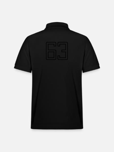 Number 63 (University Style) - Stanley/Stella Unisex Organic Polo Shirt PREPSTER - black