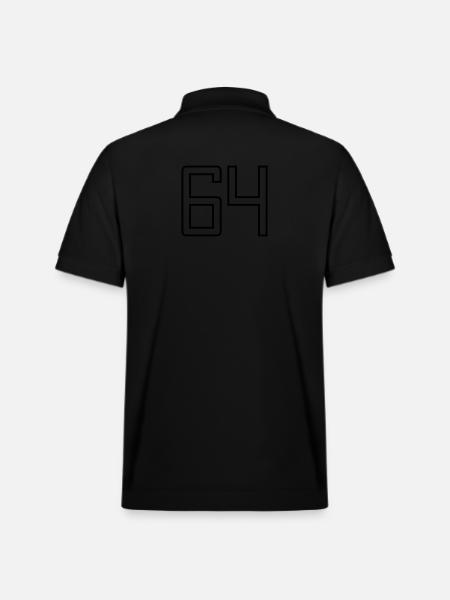 Number 64 (University Style) - Stanley/Stella Unisex Organic Polo Shirt PREPSTER - black