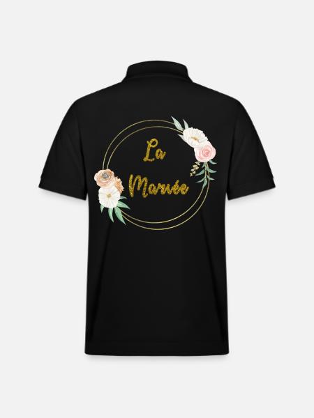 the gold bride and flowers - Stanley/Stella Unisex Organic Polo Shirt PREPSTER - black