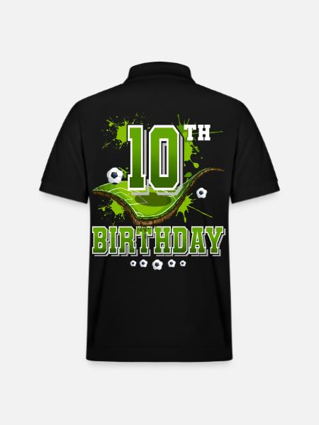 10th Birthday Football - Stanley/Stella Unisex Organic Polo Shirt PREPSTER - black