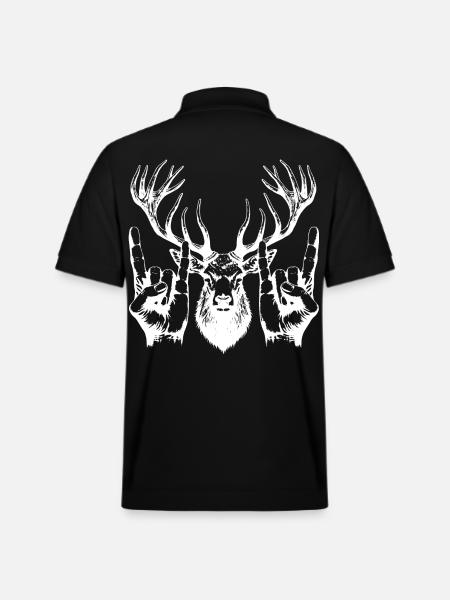 Metal Head Fork Sign Cool - Stanley/Stella Unisex Organic Polo Shirt PREPSTER - black