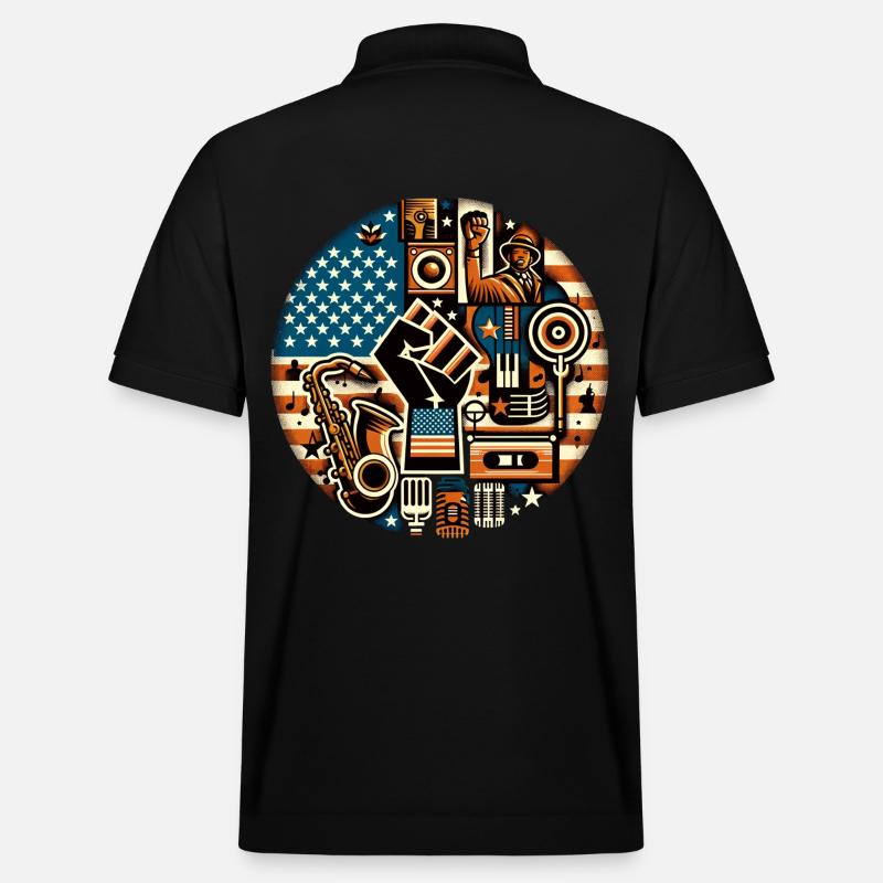 Black Music Power - Stanley/Stella Unisex Bio-Poloshirt PREPSTER - Schwarz