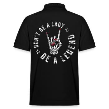 Devils Horns Metal Don't Be A Lady Festival Saying - Stanley/Stella Unisex Organic Polo Shirt PREPSTER - black - Back - Andy (188cm)