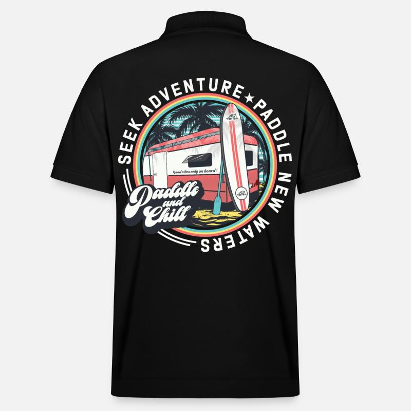 Seek adventure paddle new waters - Stanley/Stella Unisex Bio-Poloshirt PREPSTER - Schwarz