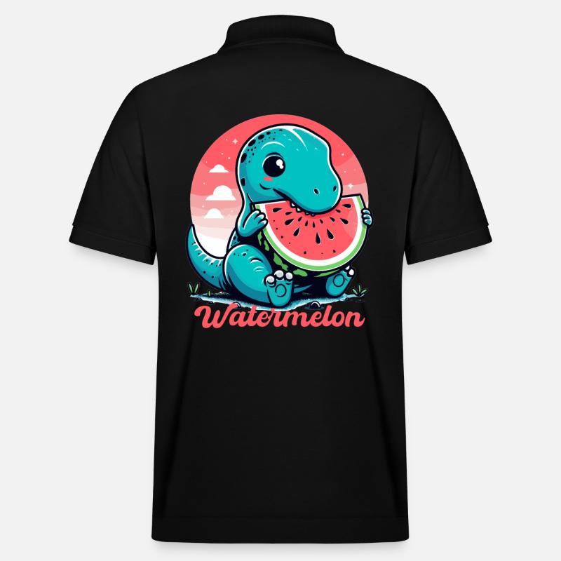 Mignon T-Rex Watermelon Cadeau d’été - Polo PREPSTER bio Stanley/Stella Unisexe - noir