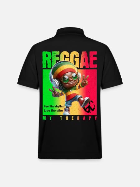 Reggae my therapy Rastaman - Stanley/Stella Unisex Organic Polo Shirt PREPSTER - black