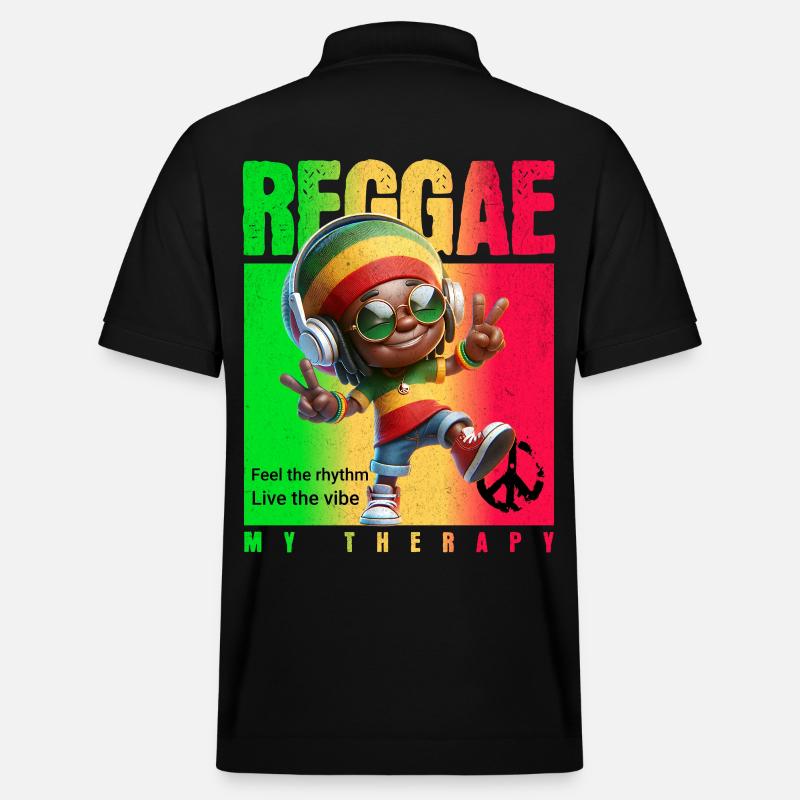 Reggae my therapy Rastaman - Stanley/Stella Unisex Bio-Poloshirt PREPSTER - Schwarz