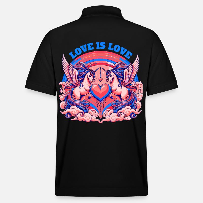 Love is Love Blau - Stanley/Stella Unisex Bio-Poloshirt PREPSTER - Schwarz