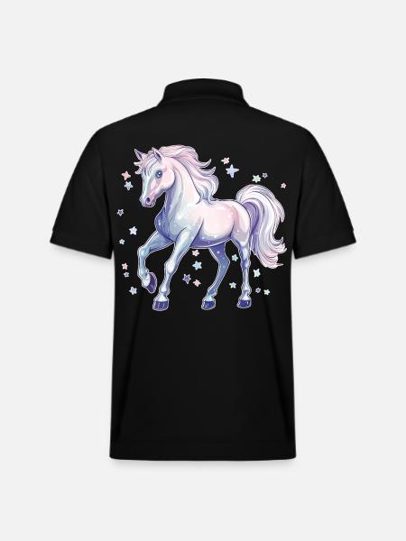 Pferd mit Sternen - Stanley/Stella Unisex Bio-Poloshirt PREPSTER - Schwarz