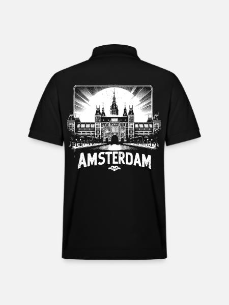 Cool Shirt Design from AMSTERDAM - Stanley/Stella Unisex Organic Polo Shirt PREPSTER - black