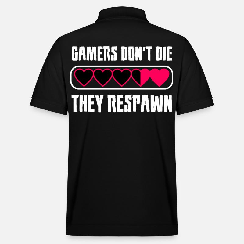 Gamer Herz Botschaft - Stanley/Stella Unisex Bio-Poloshirt PREPSTER - Schwarz