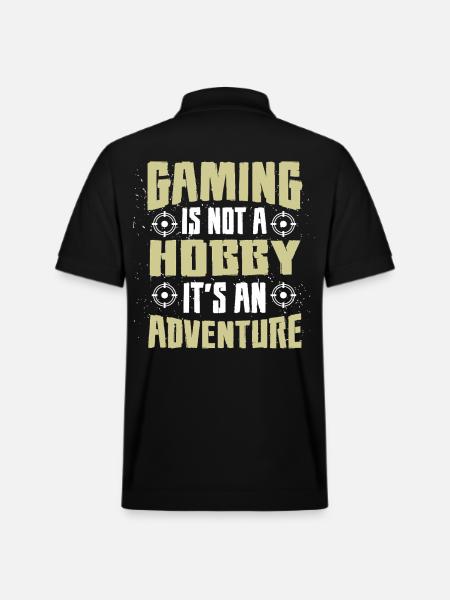 Gaming Hobby Adventure Motif - Stanley/Stella Unisex Organic Polo Shirt PREPSTER - black