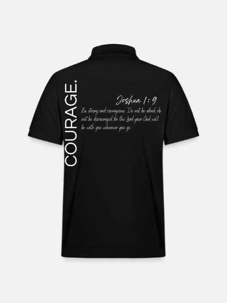 Courage - Josué 1:9 Conception chrétienne - Polo PREPSTER bio Stanley/Stella Unisexe - noir