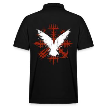 Viking Vegvisir avec les corbeaux d’Odin - Polo PREPSTER bio Stanley/Stella Unisexe - noir - Dos - Andy (188cm)