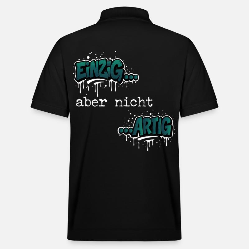 Einzig… aber nicht …artig Einzigartig Spruch - Stanley/Stella Unisex Bio-Poloshirt PREPSTER - Schwarz