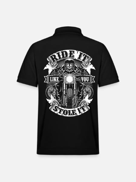 Ride It Like You Stole It Motorcycle - Stanley/Stella Unisex Organic Polo Shirt PREPSTER - black