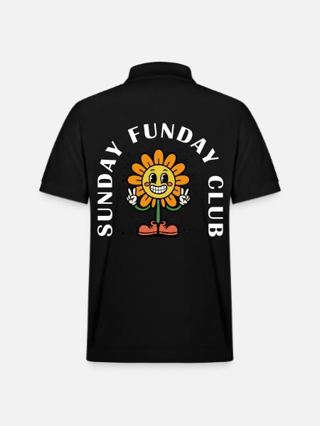 Sunday Funday Club – Retro Comic - Stanley/Stella Unisex Organic Polo Shirt PREPSTER - black