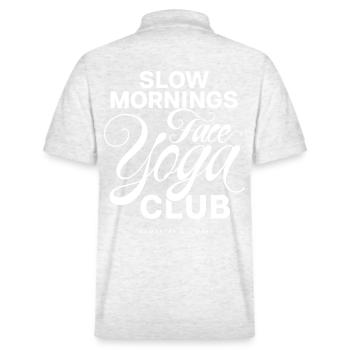Slow Mornings Face Yoga Club - Stanley/Stella Unisex Organic Polo Shirt PREPSTER - heather white - Back - Andy (188cm)