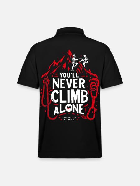 You'll never climb alone - Stanley/Stella Unisex Organic Polo Shirt PREPSTER - black