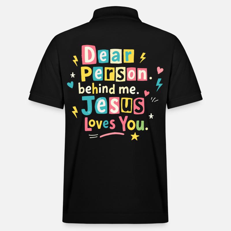 Jésus t’aime, message positif - Polo PREPSTER bio Stanley/Stella Unisexe - noir