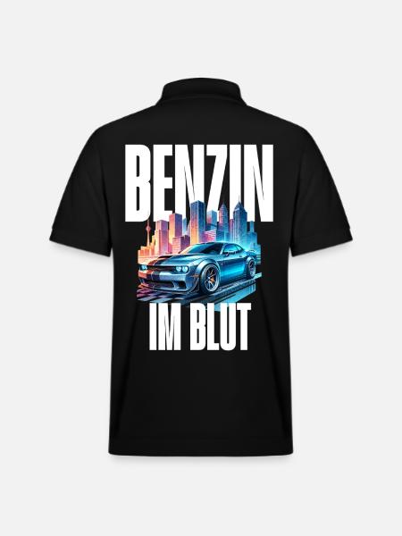 Benzin im Blut Neon - Stanley/Stella Unisex Bio-Poloshirt PREPSTER - Schwarz