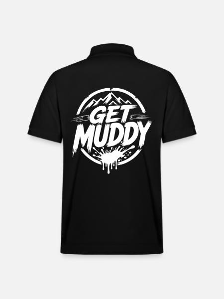 Get Muddy - Logo blanc - Polo PREPSTER bio Stanley/Stella Unisexe - noir