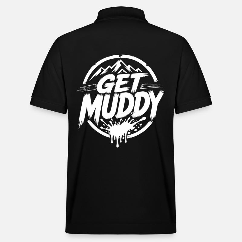 Get Muddy - Logo blanc - Polo PREPSTER bio Stanley/Stella Unisexe - noir