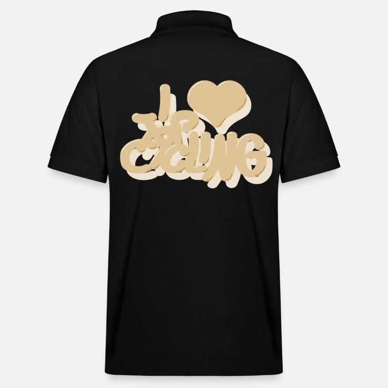 I_love_Cycling_beige - Polo PREPSTER bio Stanley/Stella Unisexe - noir