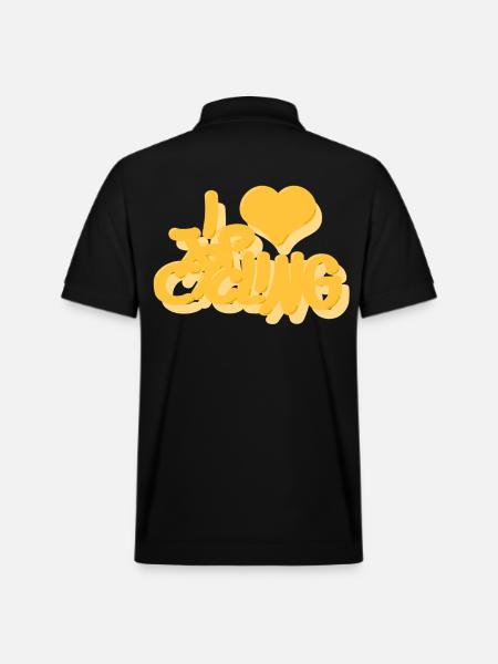 I_love_Cycling_gelb - Stanley/Stella Unisex Organic Polo Shirt PREPSTER - black