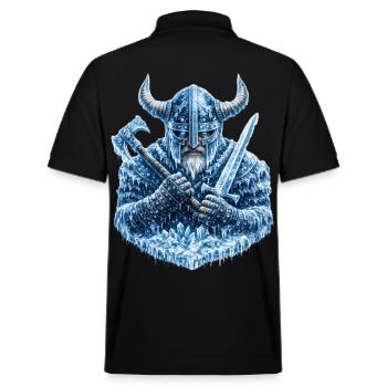 Viking Frost Warrior – Nordischer Eishelm Krieger  - Stanley/Stella Unisex Bio-Poloshirt PREPSTER - Schwarz - Hinten - Andy (188cm)