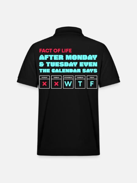 Calendar Says WTF - Stanley/Stella Unisex Organic Polo Shirt PREPSTER - black