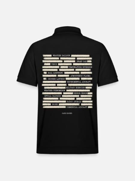 UFO File Case Closed Mystery Design - Stanley/Stella Unisex Organic Polo Shirt PREPSTER - black