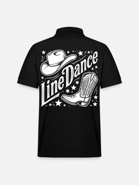Line Dance Western Logo - Stanley/Stella Unisex Organic Polo Shirt PREPSTER - black