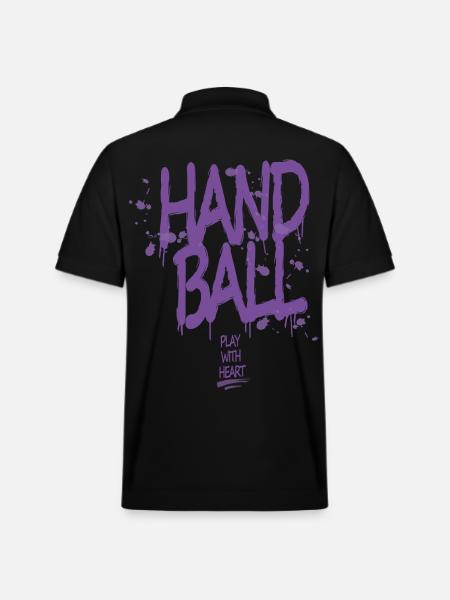 Handball Graffiti with Heart - Stanley/Stella Unisex Organic Polo Shirt PREPSTER - black