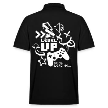 Level Up – Game Loading - Stanley/Stella Unisex Organic Polo Shirt PREPSTER - black - Back - Andy (188cm)