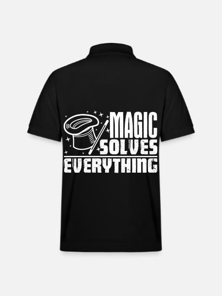 Magician Magic Solves Everything - Stanley/Stella Unisex Organic Polo Shirt PREPSTER - black