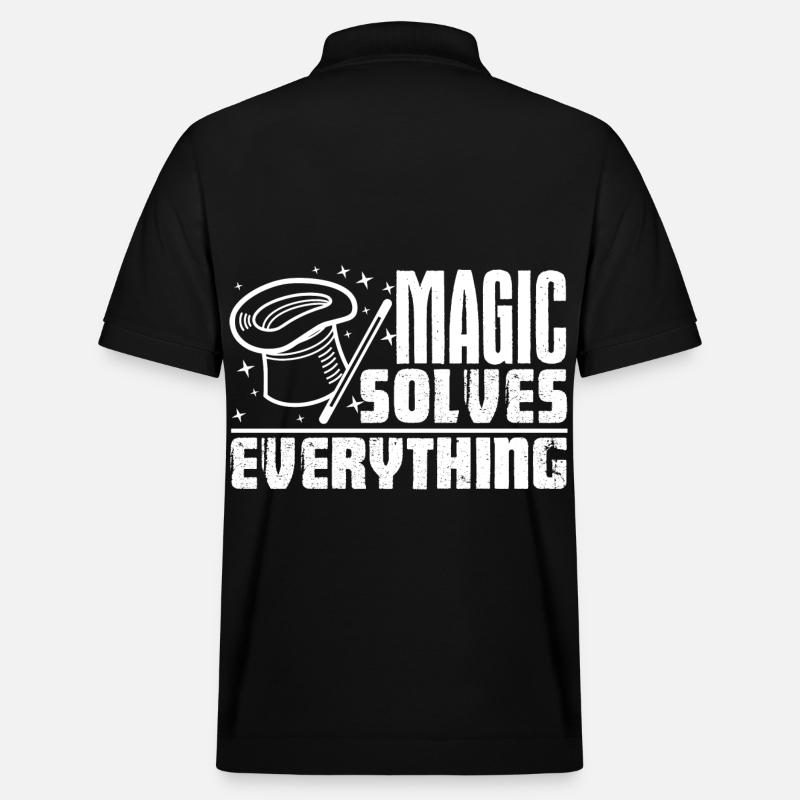 Magician Magic Solves Everything - Stanley/Stella Unisex Organic Polo Shirt PREPSTER - black
