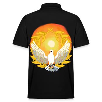 Sonnenlicht Taube Gott Jesus Frieden Schöpfung - Stanley/Stella Unisex Bio-Poloshirt PREPSTER - Schwarz - Hinten - Andy (188cm)