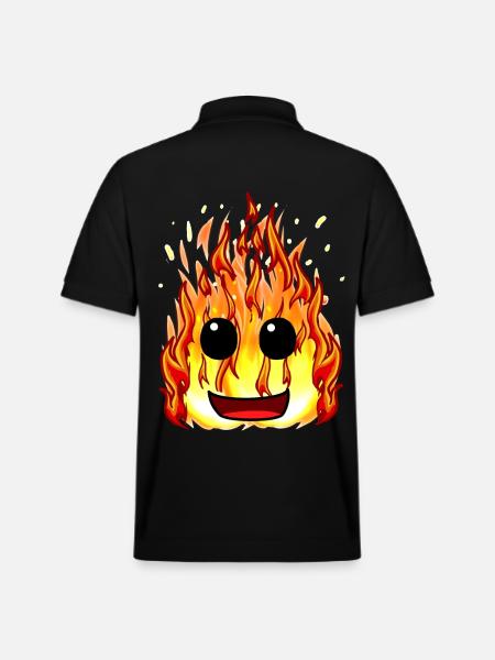 Fire Heat Flames Inferno Face Fire Professions - Stanley/Stella Unisex Organic Polo Shirt PREPSTER - black