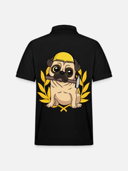Baustelle Meister Handwerk Gewerbe Berufe Job Hund - Stanley/Stella Unisex Bio-Poloshirt PREPSTER - Schwarz