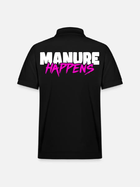 Damn Happens - Funny Farmer Design - Stanley/Stella Unisex Organic Polo Shirt PREPSTER - black